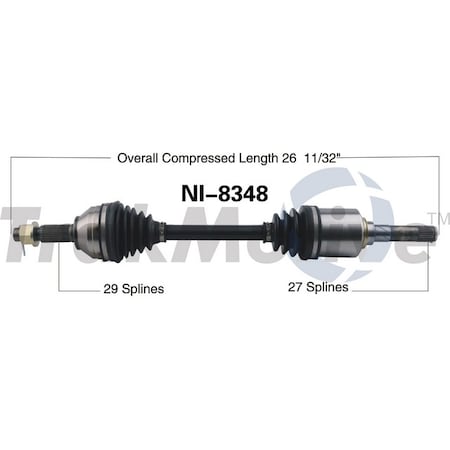 Surtrack Axle Cv Axle Shaft, Ni-8348 NI-8348
